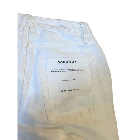 Good American Good Boy Ankle Wrap Pants White Denim Curvy Jeans | Sz 2 / 26 NEW! - Picture 10 of 12